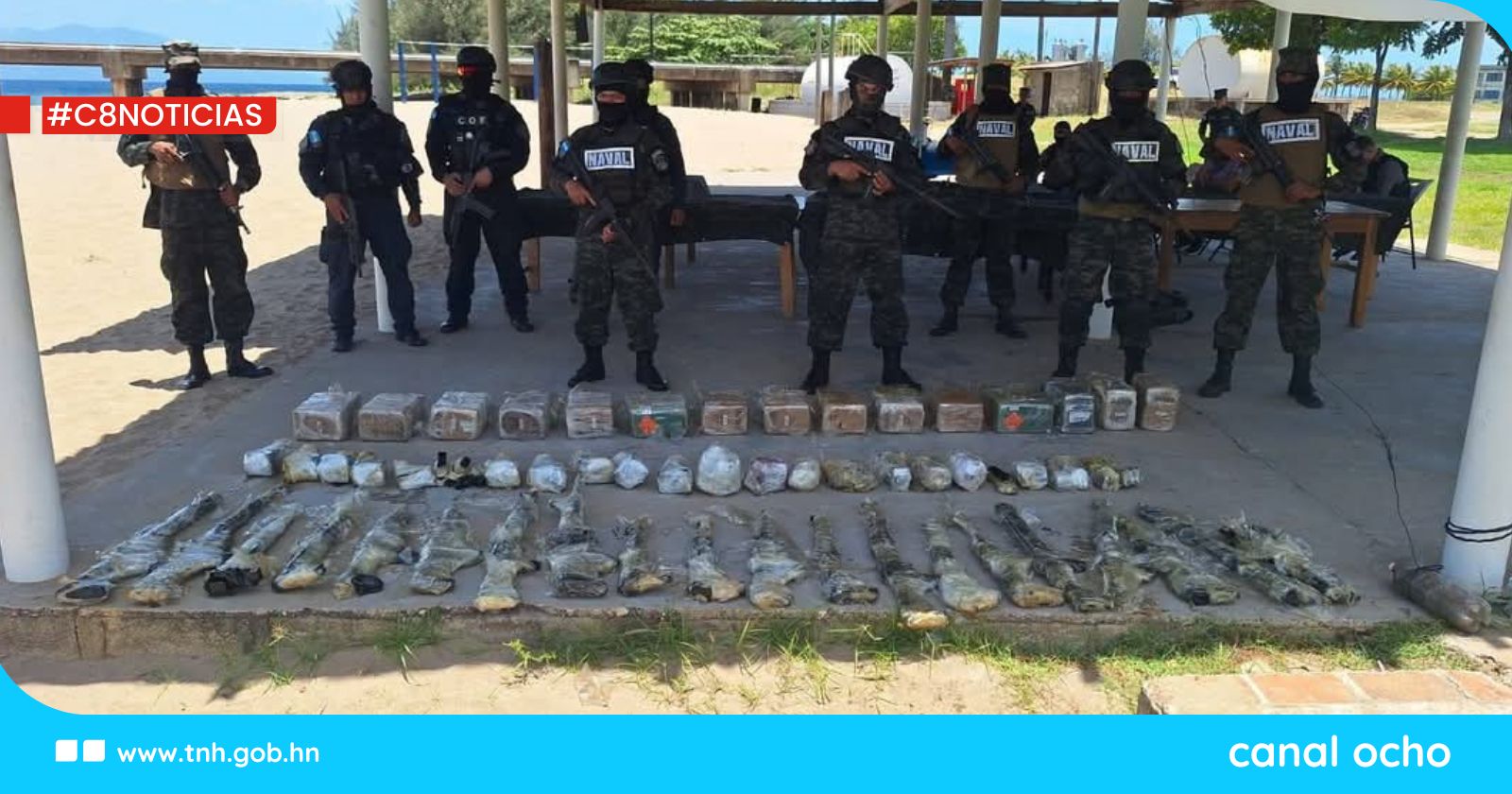 Más de 90 armas son incautadas en embarcaciones rápidas interceptadas en el Caribe hondureño