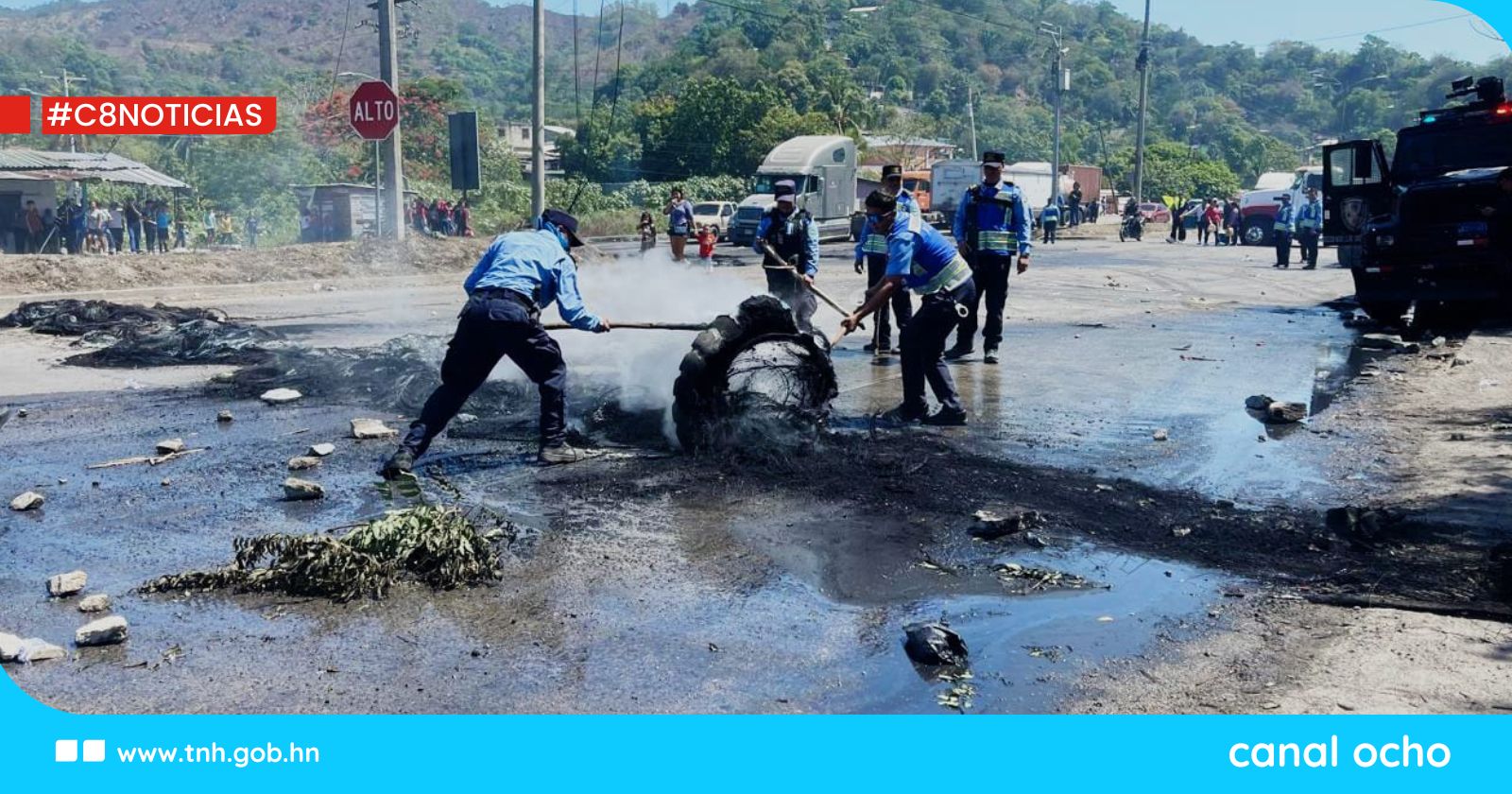 Restablecen el orden y habilitan paso vehicular tras protesta en Choloma