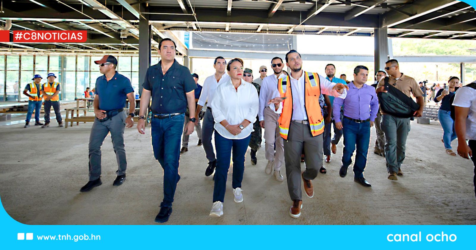 Presidenta Castro inspecciona avance de remodelación del Aeropuerto Juan Manuel Gálvez