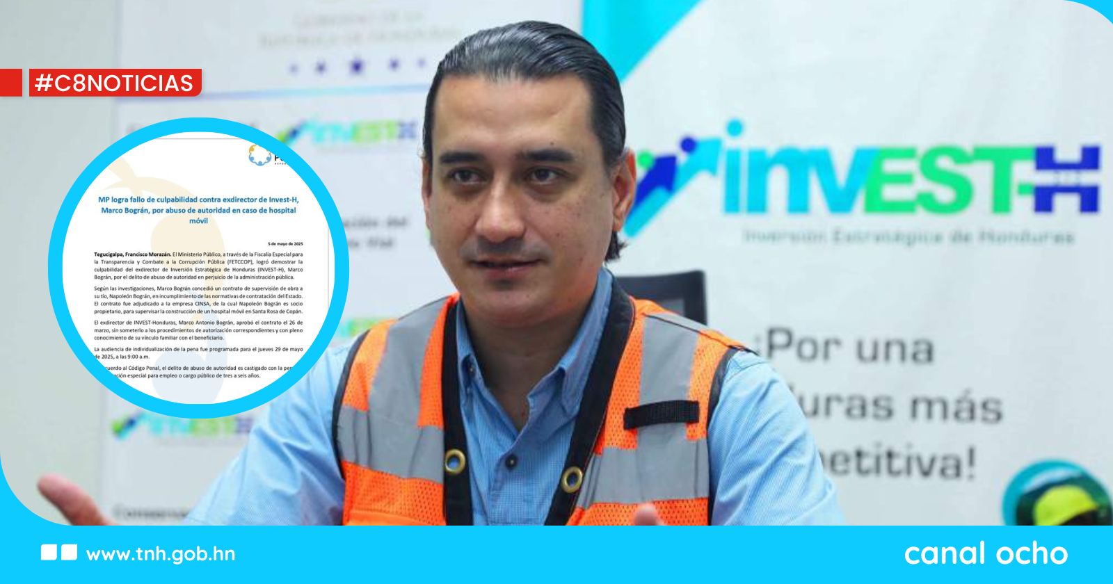 MP logra fallo de culpabilidad contra exdirector de Invest-H