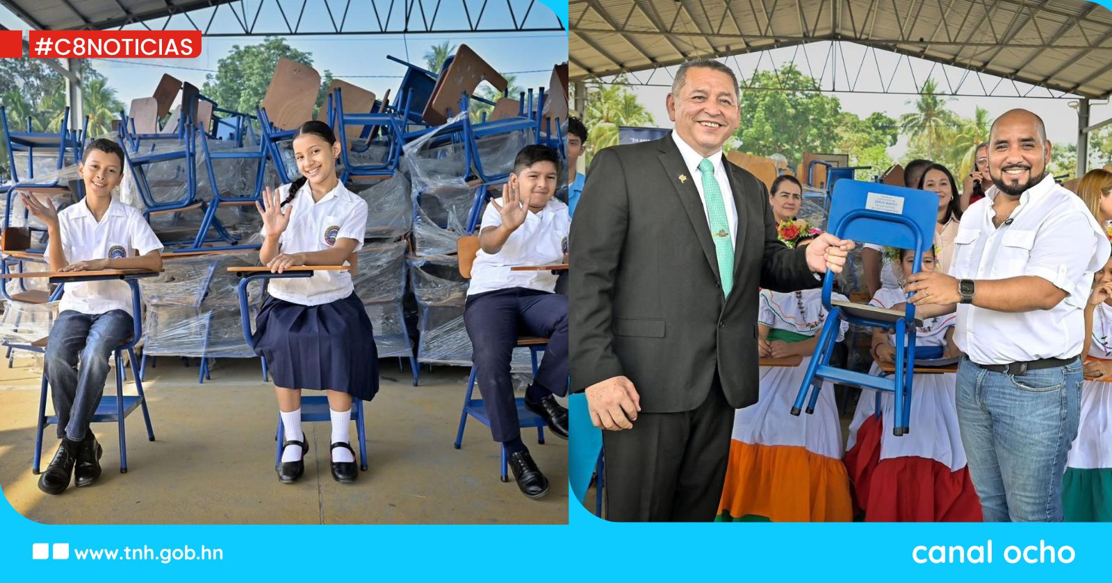 Beneficiarán a 115 centros educativos de Cortés con mobiliario escolar