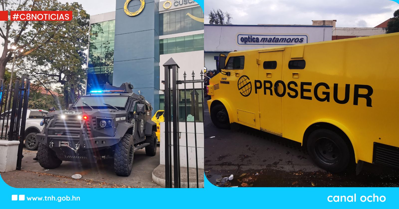 Policía resguarda vehículo de valores con dinero de afectados por Koriun Inversiones