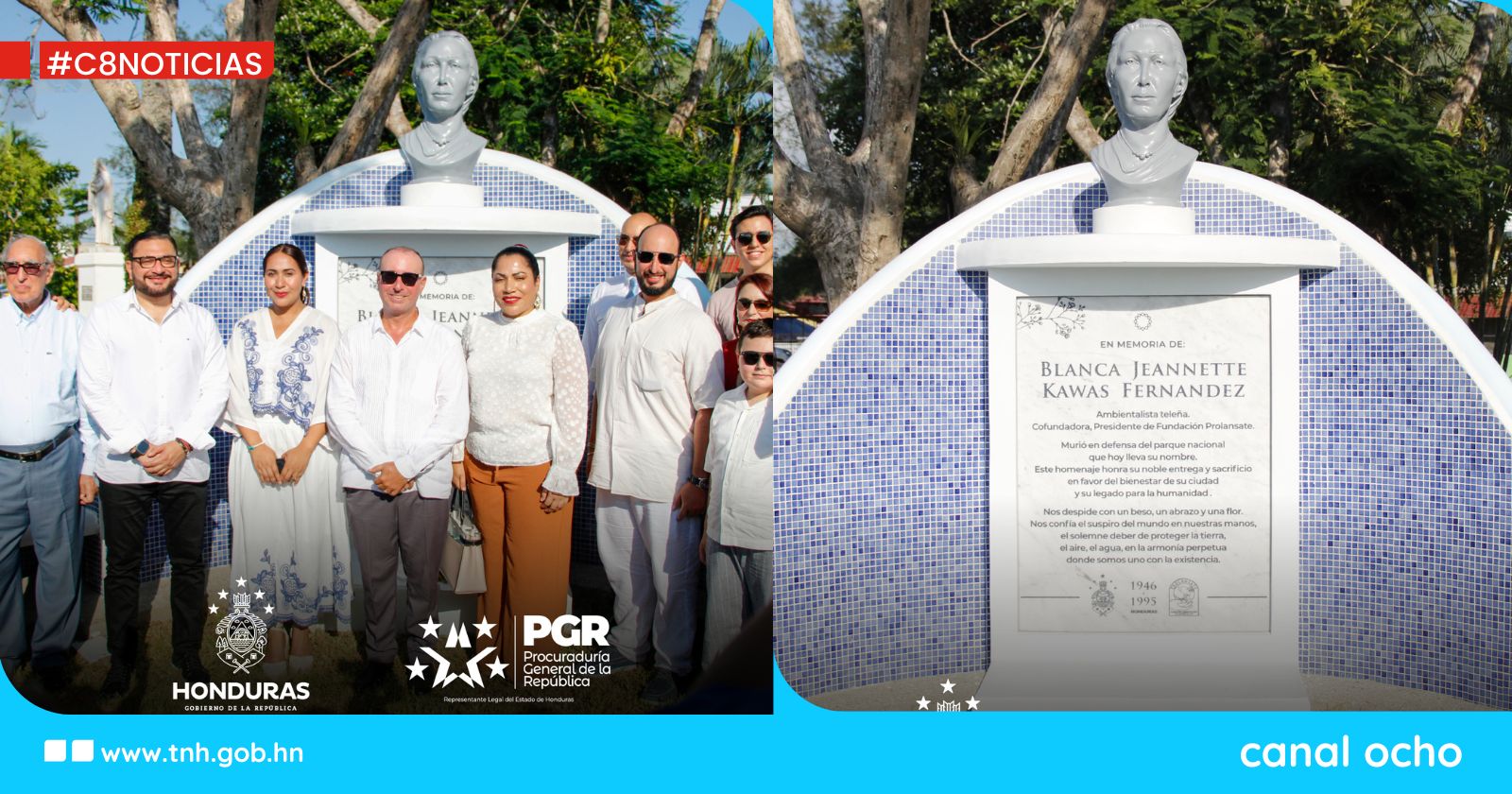 Instalan monumento en memoria de la ecologista Blanca Jeannette Kawas