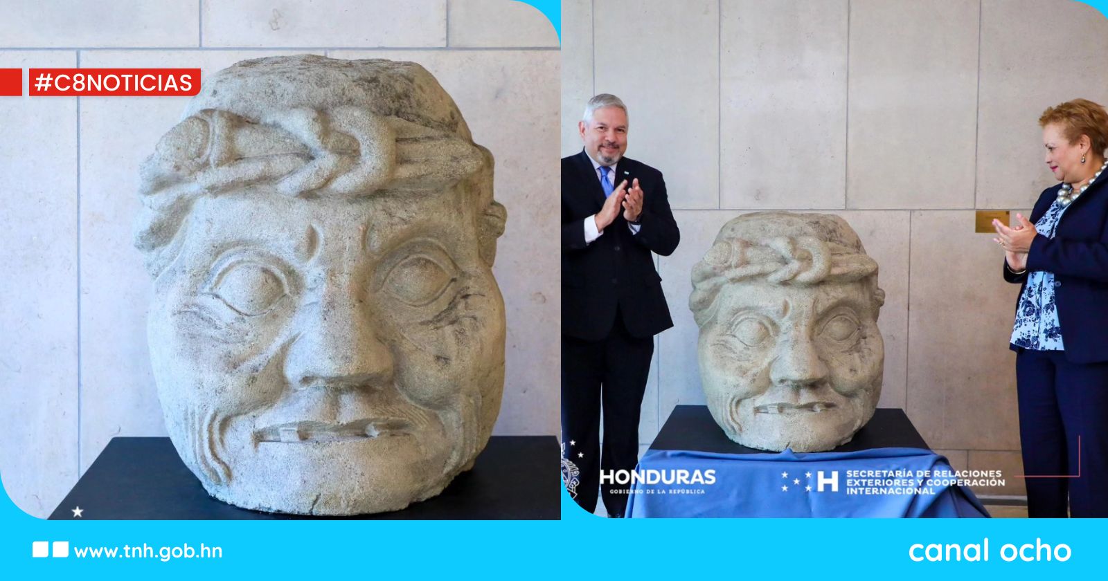 Honduras recupera la escultura maya Hombre de Copán y es develada en la sede de la ONU