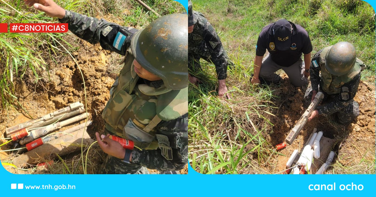 FF. AA. destruyen artefactos explosivos en Olancho
