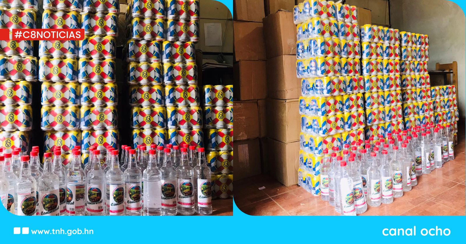Decomisan más de 2 mil unidades de bebidas alcohólicas en Lempira
