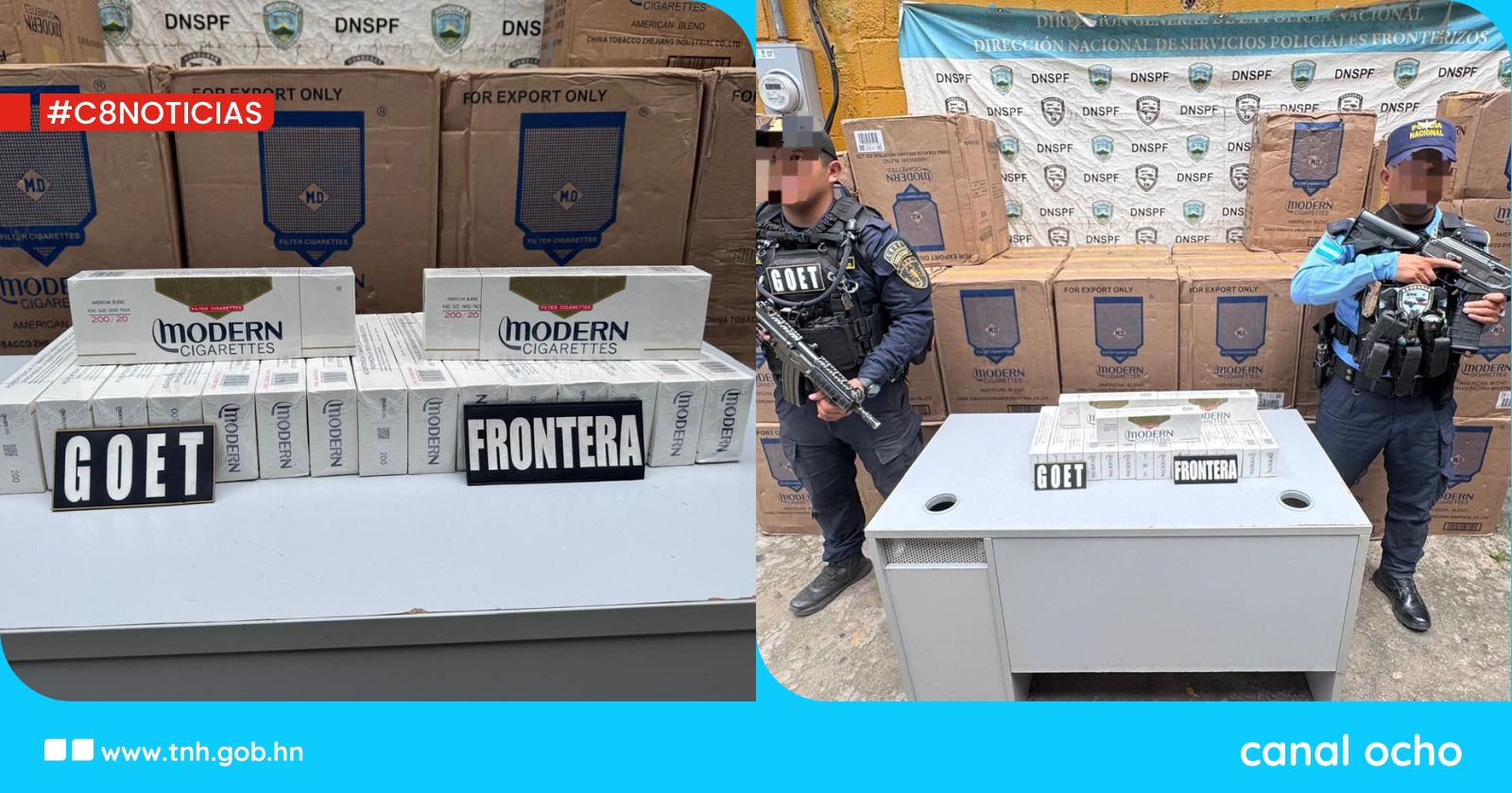 Decomisan L1.5 millones en cigarrillos de contrabando en punto ciego entre Honduras y Nicaragua