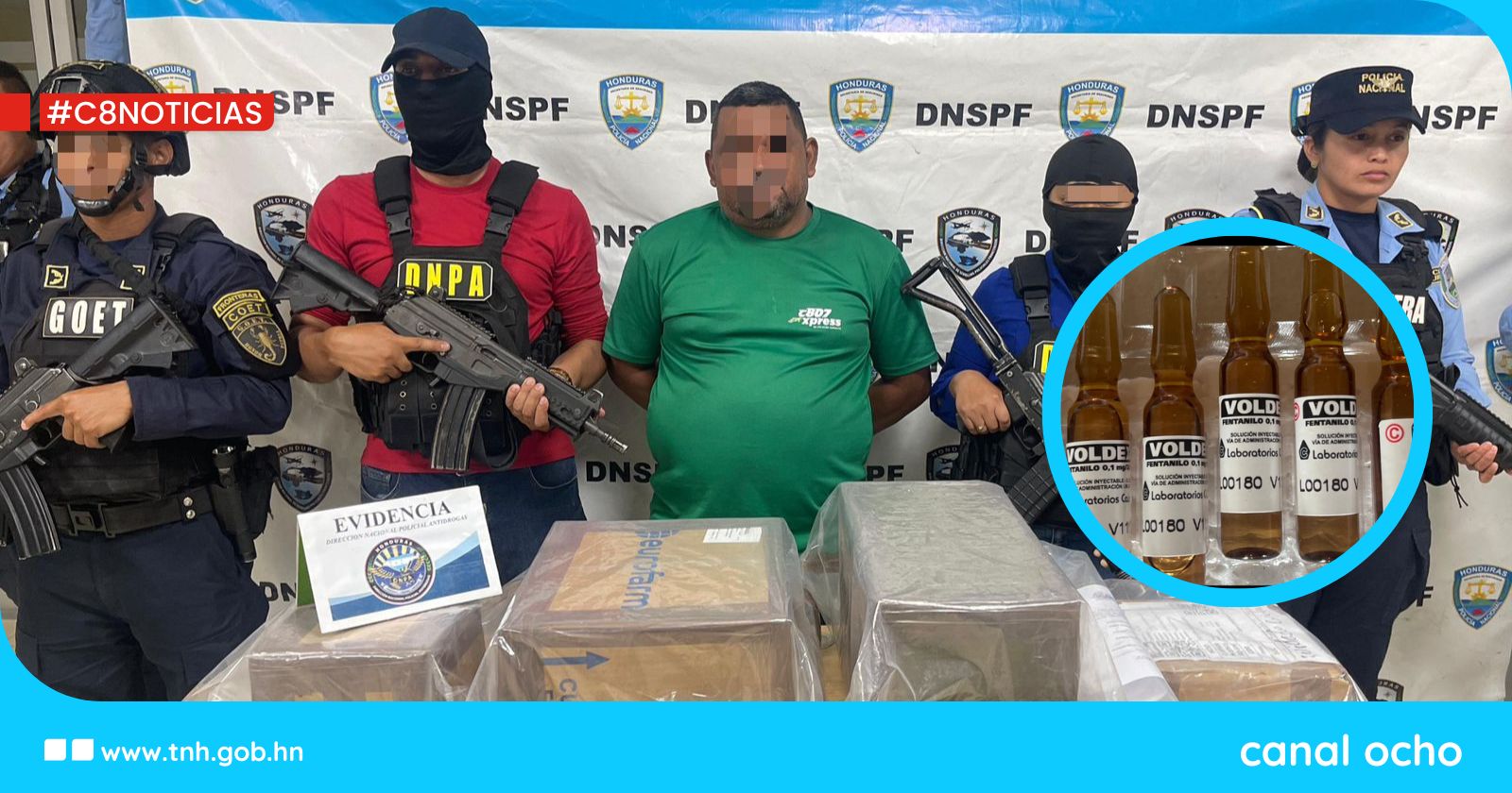 Detienen a hombre que transportaba fentanilo en camión de encomiendas