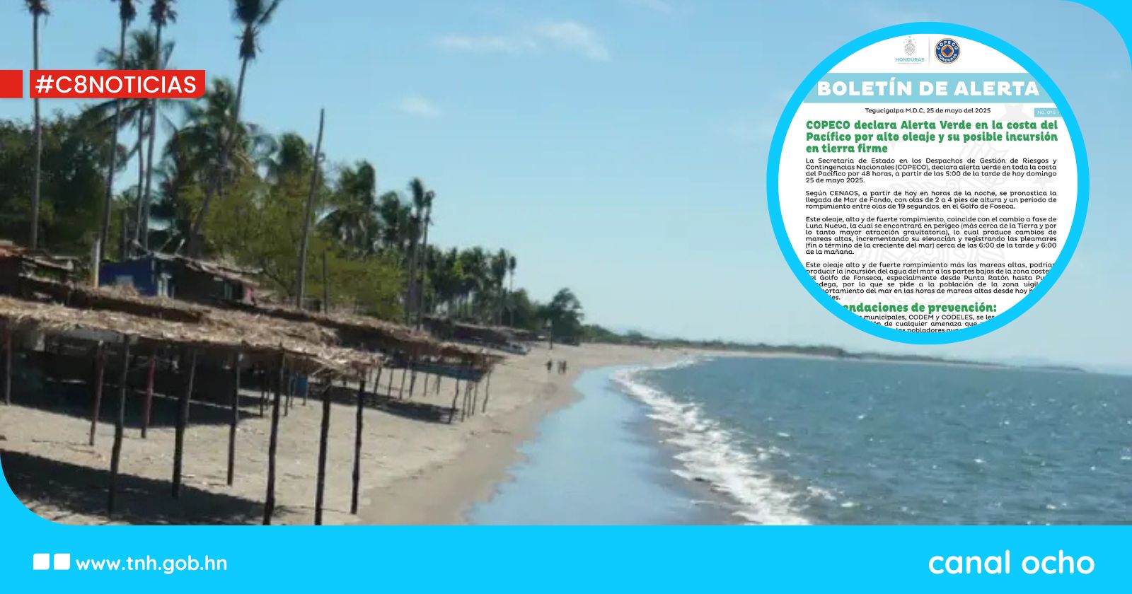 Copeco declara en alerta verde a la costa del Pacífico