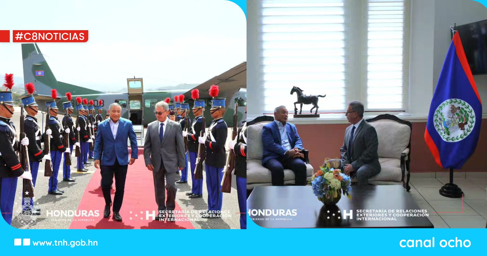 Primer Ministro de Belice realiza visita de trabajo en Honduras