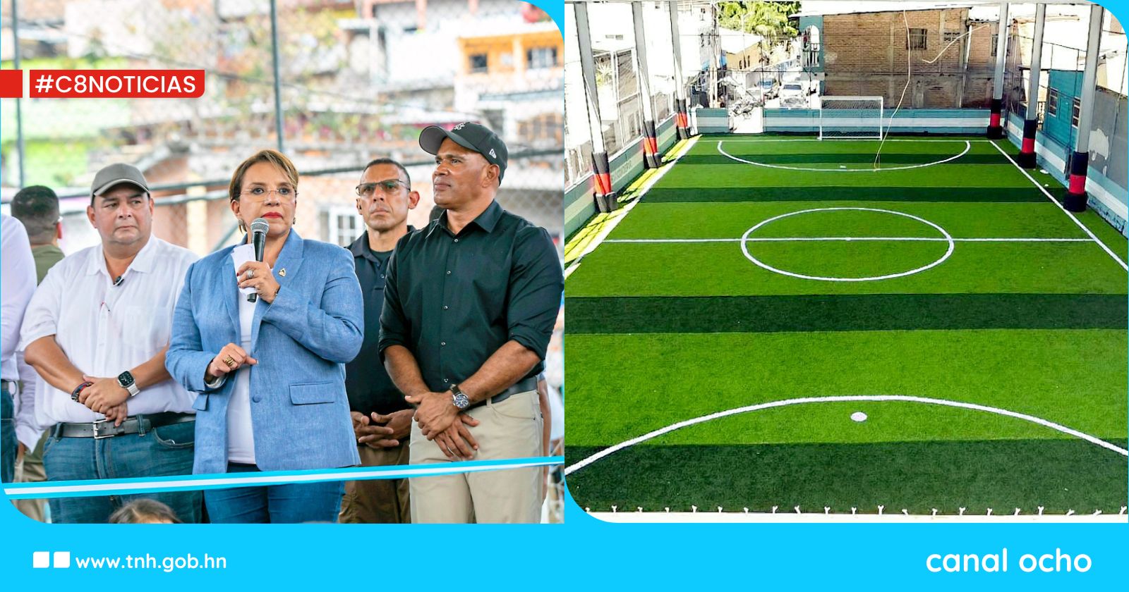 Gobierno inaugura cancha deportiva en la colonia Divanna de Tegucigalpa