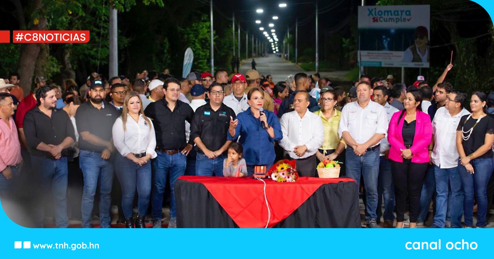 Gobierno inaugura pavimento con concreto hidráulico y proyecto de luminarias en Olancho