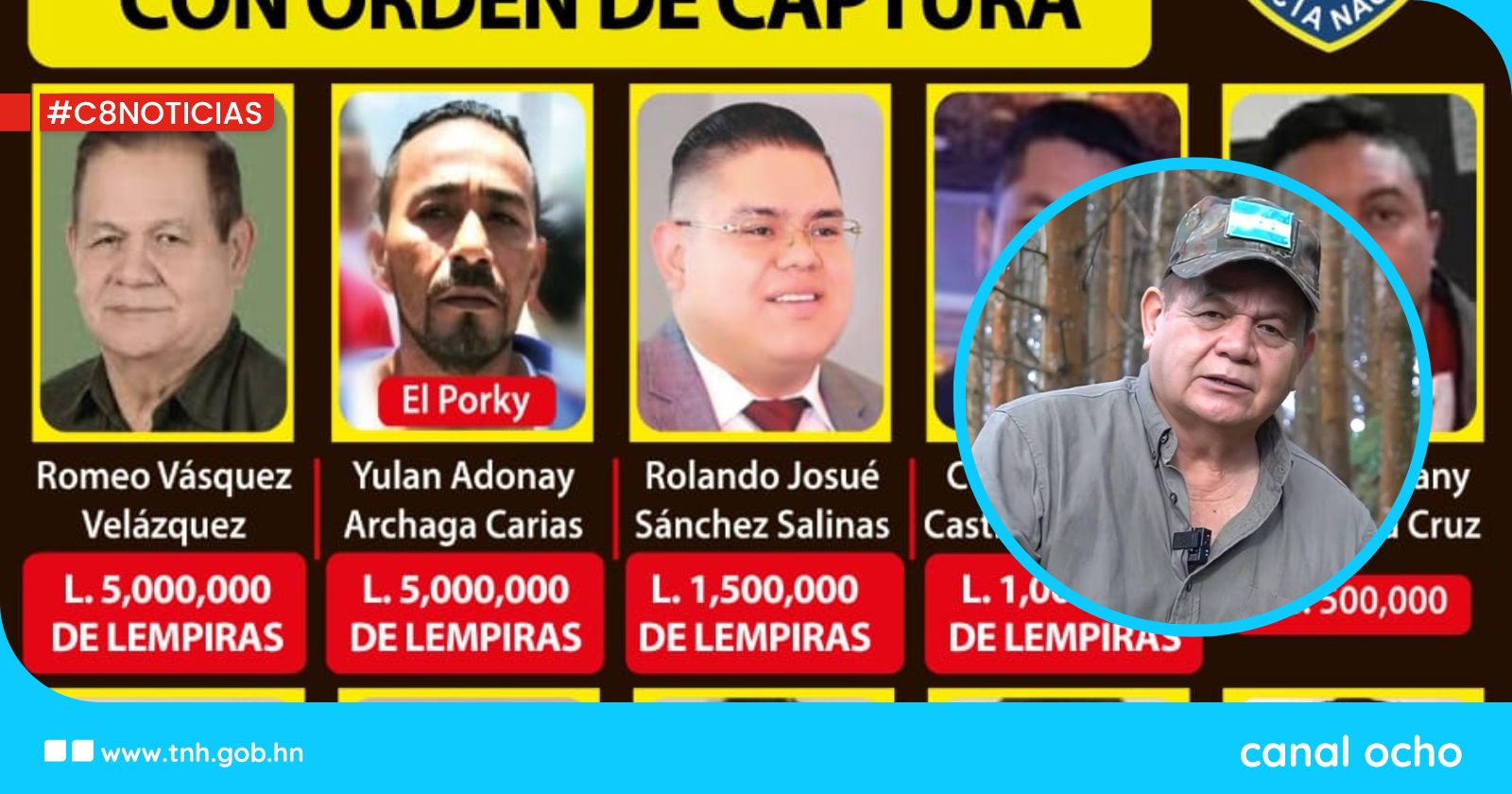 Policía Nacional aumenta a cinco millones recompensa por Romeo Vásquez Velásquez