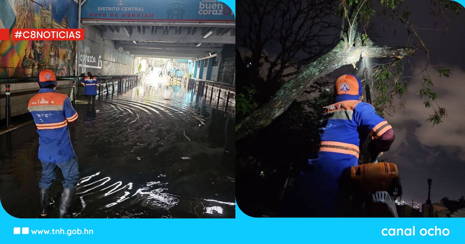 AMDC responde a emergencias tras lluvias en Tegucigalpa