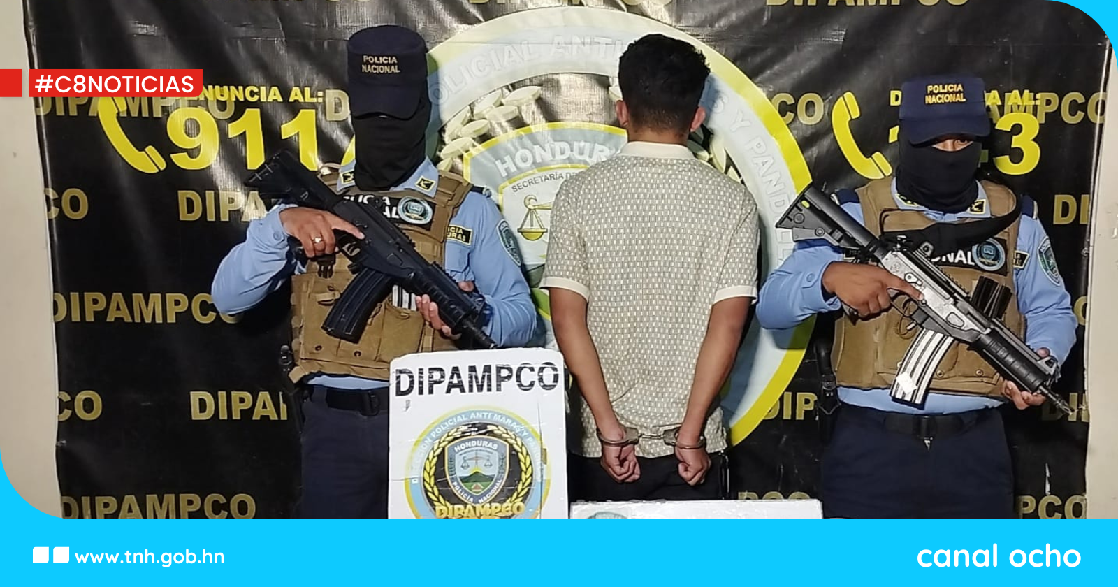 Dipampco captura a «El Flaco» vinculado a la venta de cocaína en Tegucigalpa