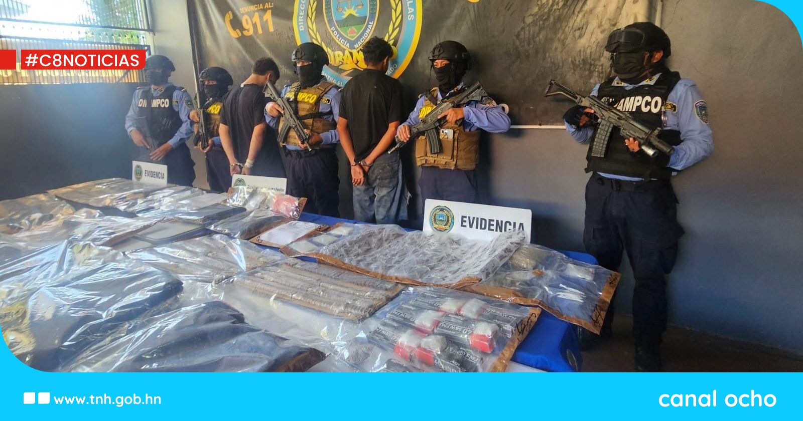 Enfrentamiento entre policías y pandilleros deja dos detenidos y armamento incautado a la Pandilla 18
