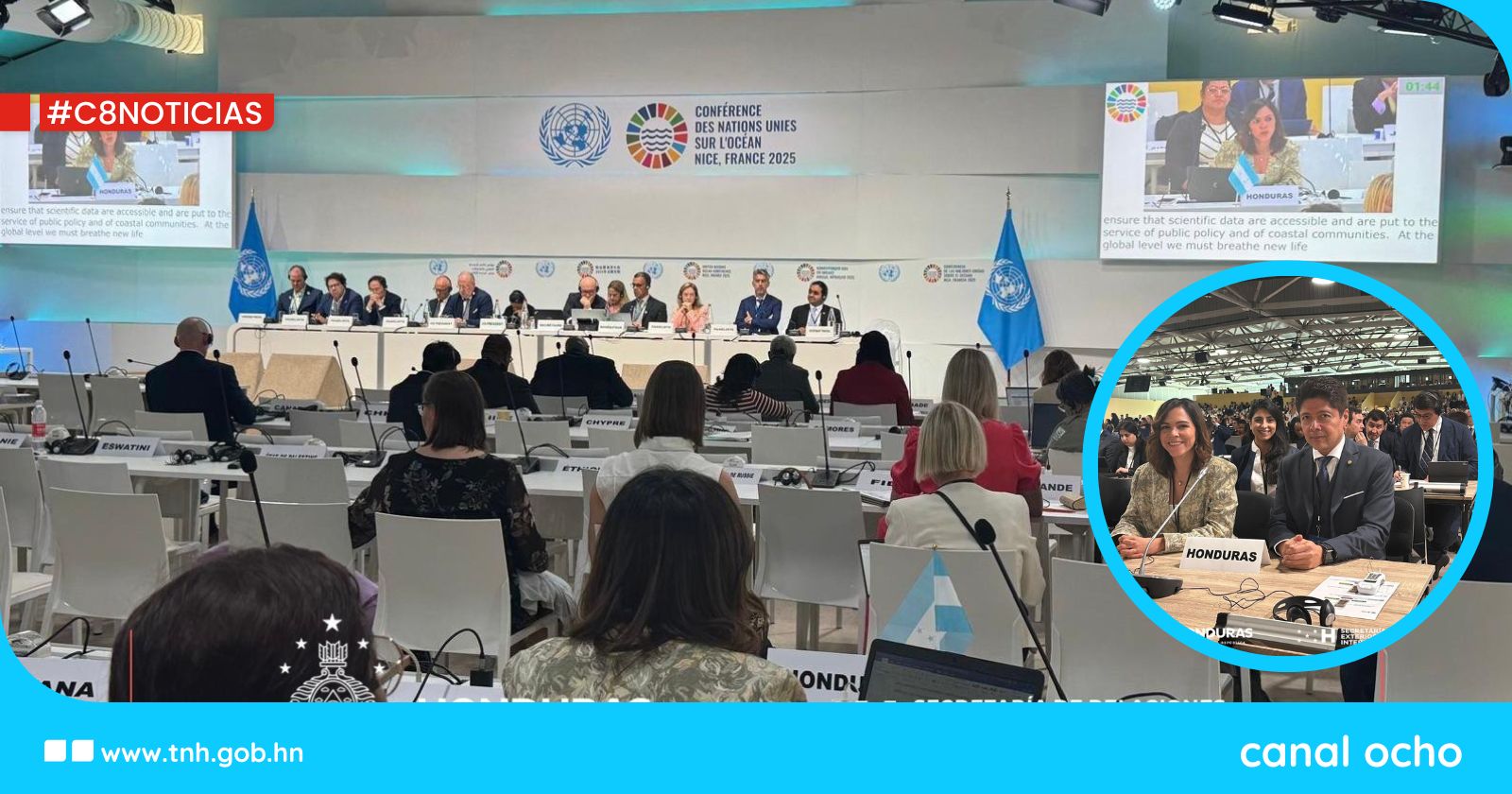 Honduras participa en la Tercera Conferencia de las Naciones Unidas sobre el Océano en Niza, Francia