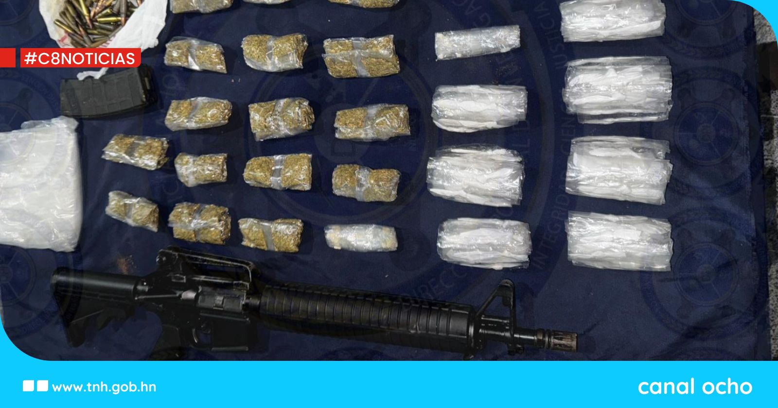 DPI encuentra más de 500 envoltorios de presunta droga y un fusil de la MS-13, en zona montañosa