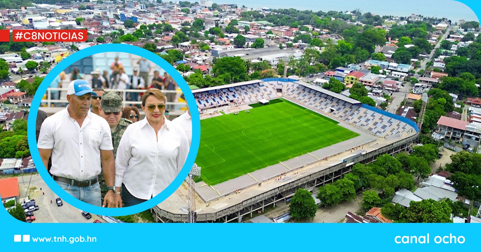 Estadio Municipal de La Ceiba será entregado este mes con grama híbrida, confirma Mario Moncada